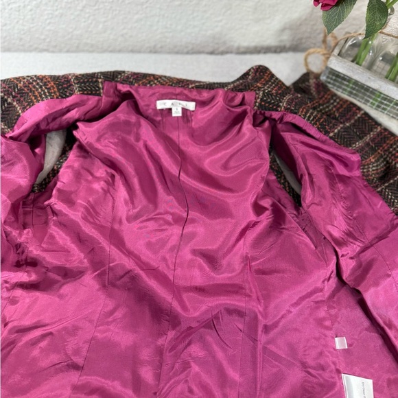 CAbi Wool Blend Tweed Plaid Lined Sleeveless Coat Vest Size Size Style #691 - Picture 9 of 11